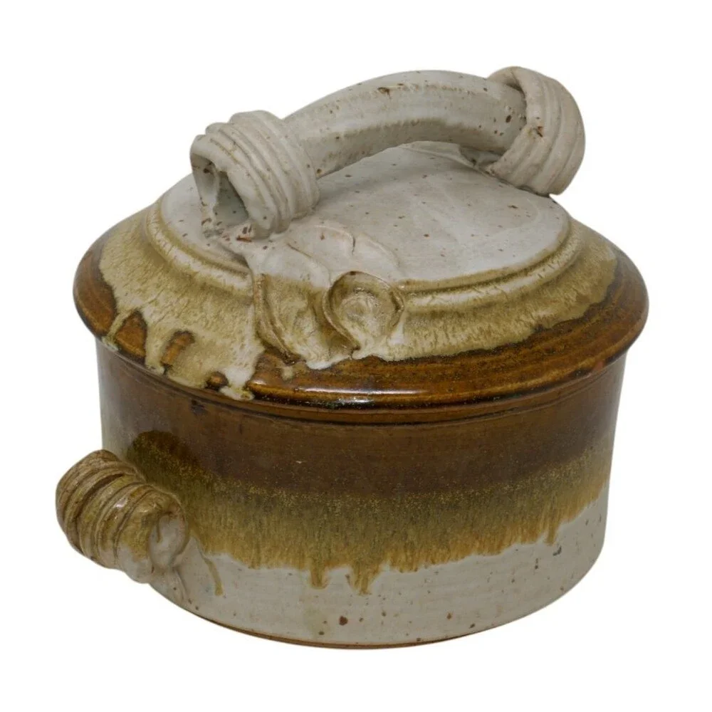 Paul Gaskins Art Pottery Stoneware Casserole Covered Pot with Lid